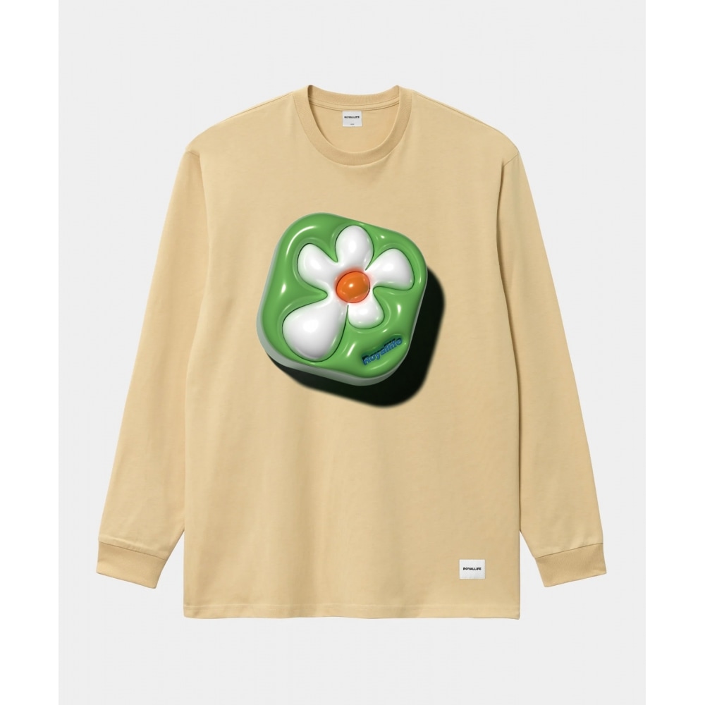 ROYALLIFE RLLR3007 3Dバルーングラフィックロングスリーブ - バニラ