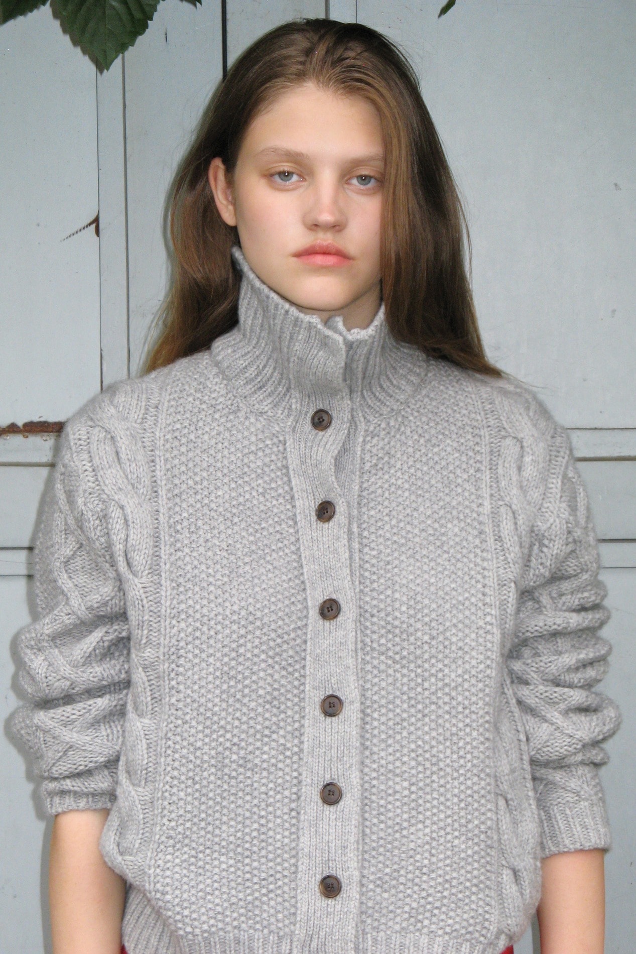 【SINOON】 CABLE COLLAR CARDIGAN : 2COLOR