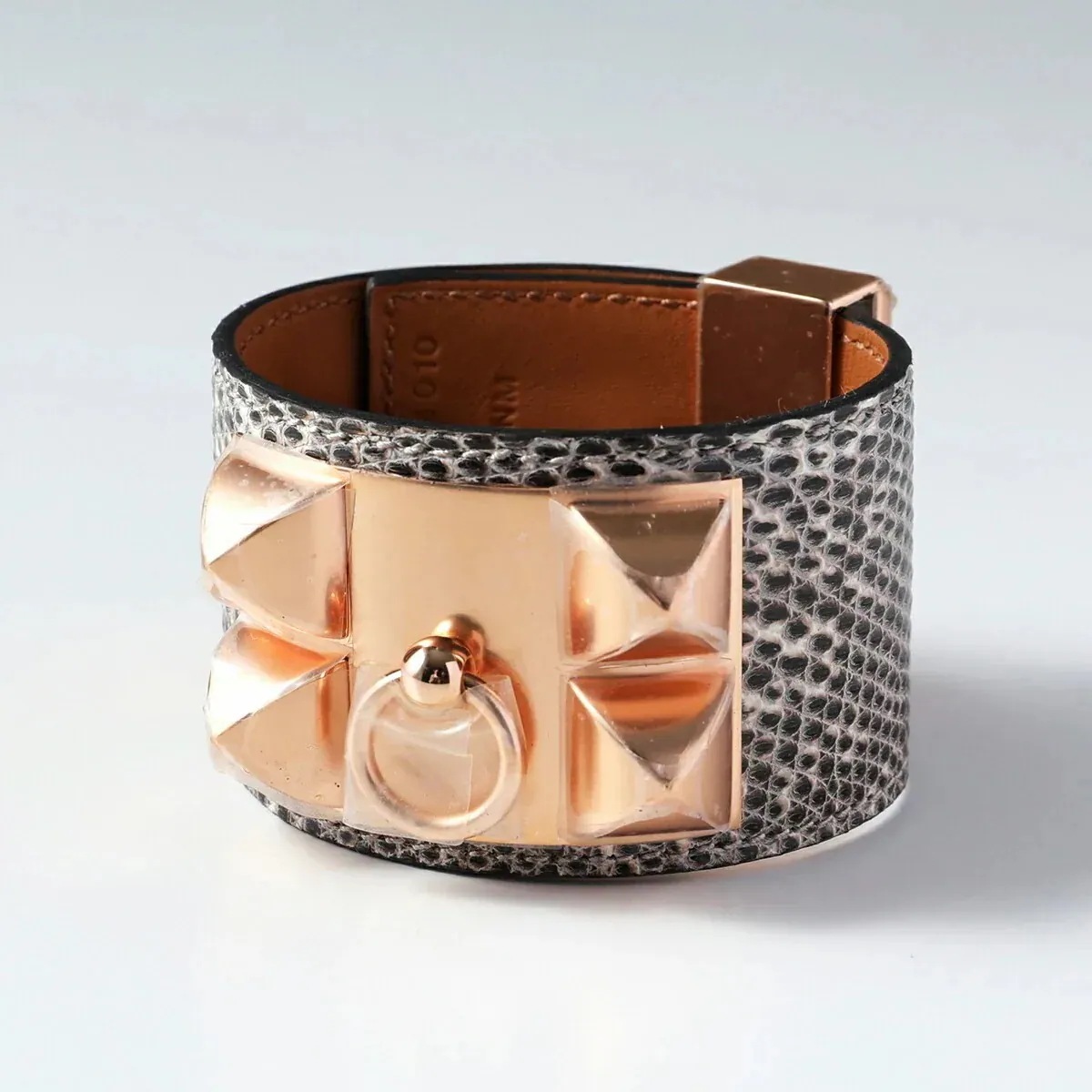 HERMES エルメス ブレスレット COLLIER DE CHEIN コリエドシアン 070948CD 066927CD レディース リザード ナチュラ レザ