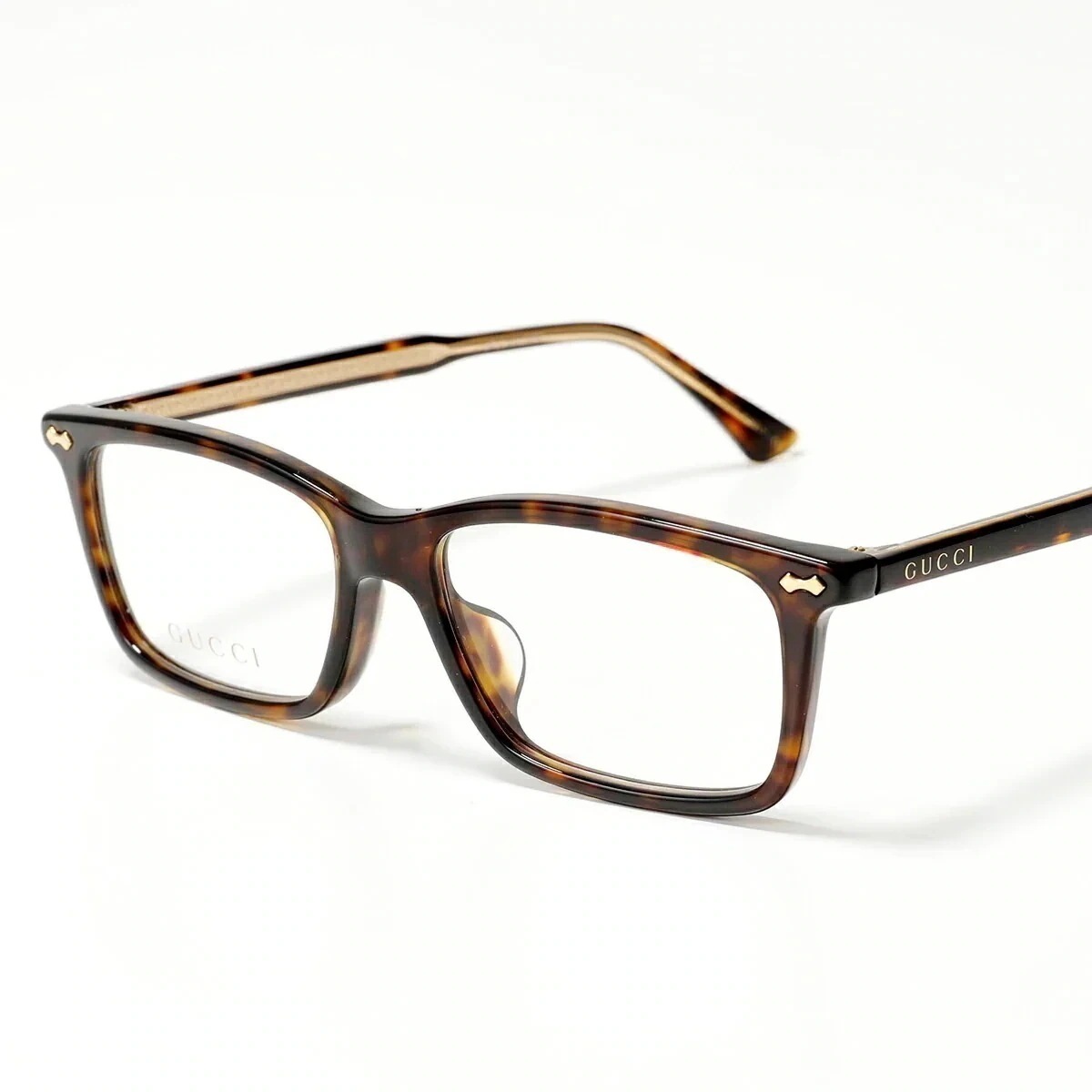 GUCCI グッチ メガネ GG0191OA メンズ スクエア型 アジアンフィット めがね 伊達メガネ ダテ 眼鏡 ロゴ アイウェア 006/Havana-Ha 【mega】