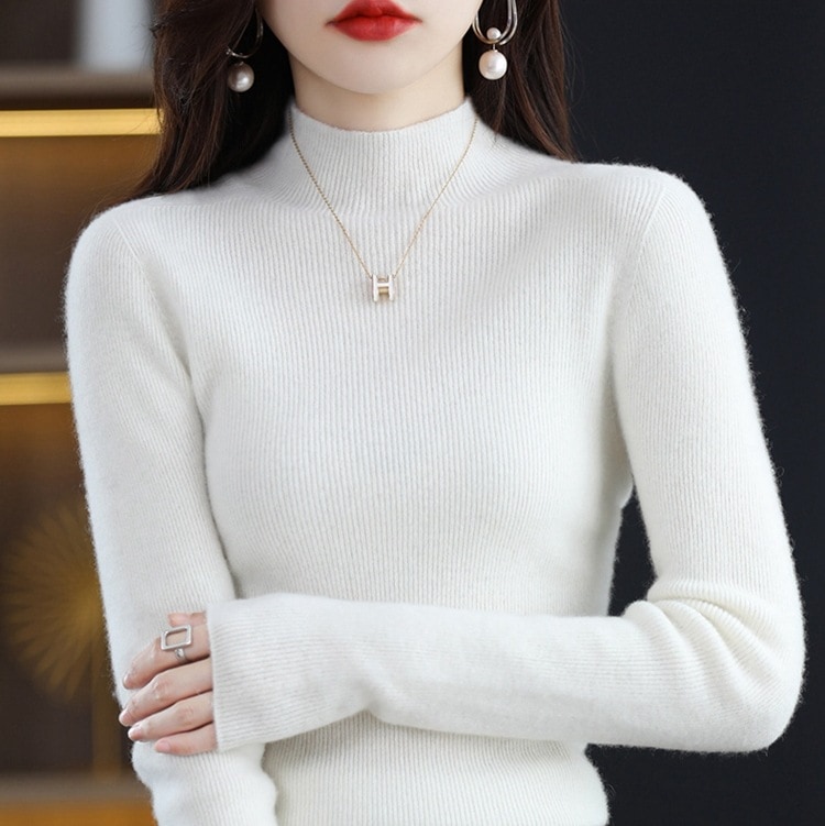 ハイネックニットセーター 長袖ニットセーター カジュアルニットセーター オフィスカジュアル トップス ニットソー セーター プルオーバー 袖あり 長袖 ハイネック スリム タイト 細身 Iライン