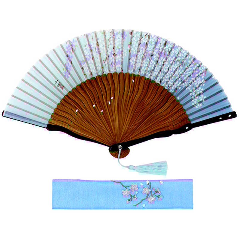 玉川　中島千波 桜プリント扇子セット ブルー　1L09002070