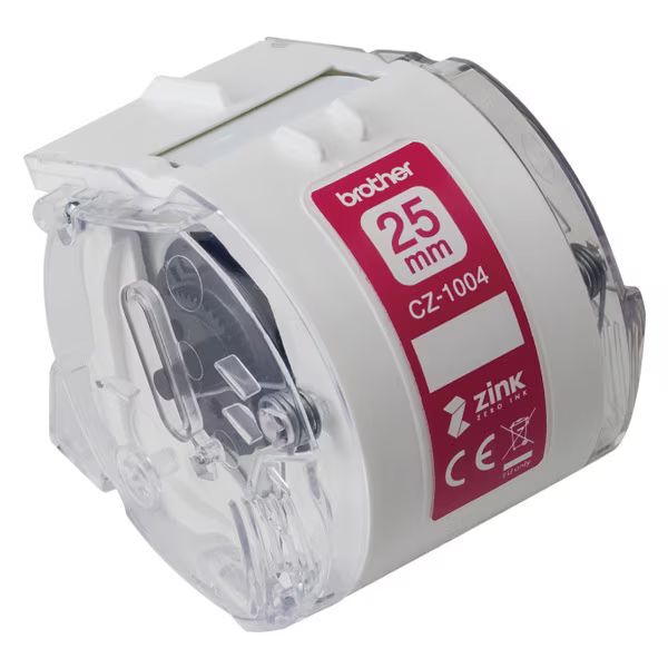 （まとめ買い）感熱フルカラーラベルプリンター用ロールカセット 幅25mmx長さ5m CZ-1004 [x3]