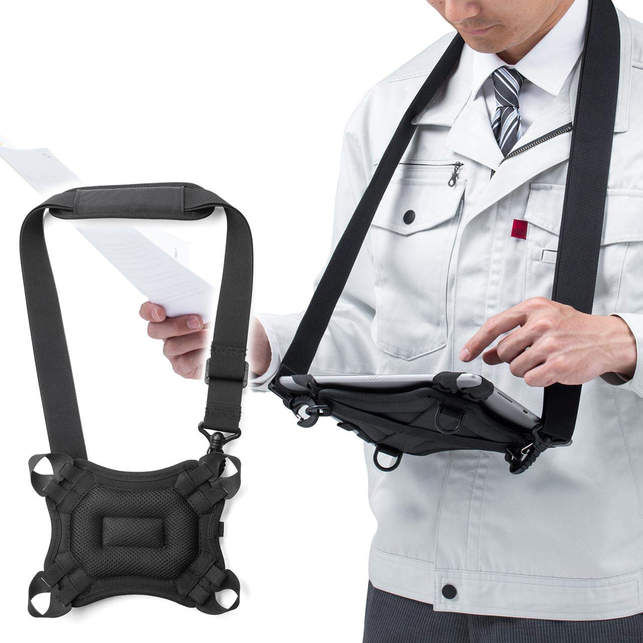 サンワダイレクト タブレット ショルダーケース 10～11インチ対応 iPad Air4/iPad 第8世代対応 ハンドホルダー付 200-TABC019