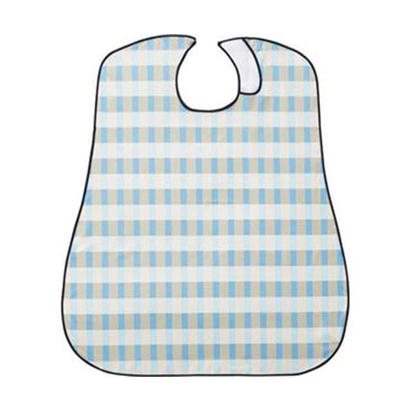 （まとめ）竹虎 ソフラピレンエプロンボーダーチェック ブルー 1枚(×20セット)