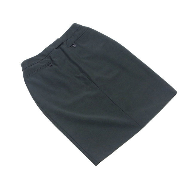 スカート ZIPポケット 42サイズ ダークカーキ レディース 中古