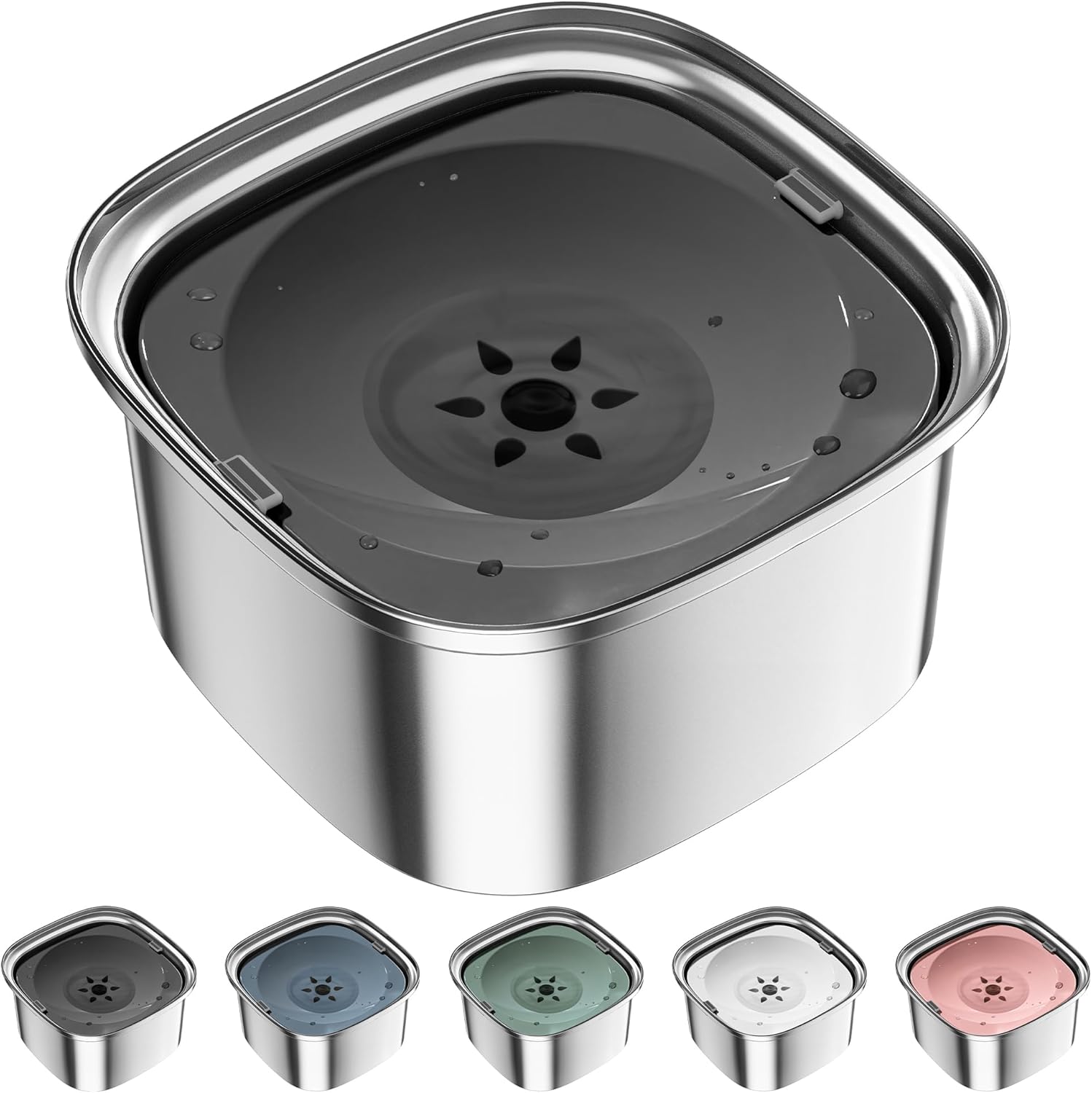 3L 犬用ウォーターボウル 101オンス ステンレススチール 犬用ボウル こぼれない 大容量 ドッグフード ウォーターボウル スローウォーターフィーダー こぼれ防止 ペットウォーターディスペンサー 車