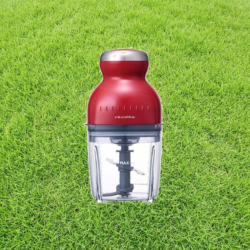 ［日本正規品］recolte レコルト カプセルカッターボンヌ フードプロセッサー みじん切り器 チョッパー 電動 コンパクト 1台7役 氷も砕ける 洗いやすい 刻む 練る 砕く 泡立て カーマインレ
