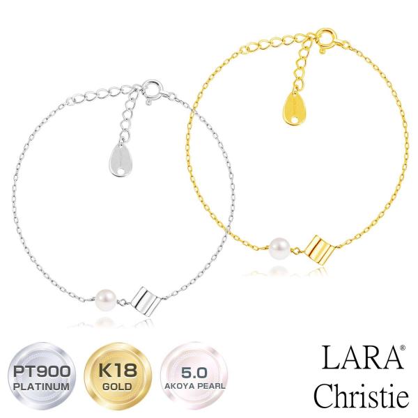 ブレスレット レディース あこや真珠 パール ブランド アコヤ本真珠 5mm珠 PT900 K18 ゴールド LPAC