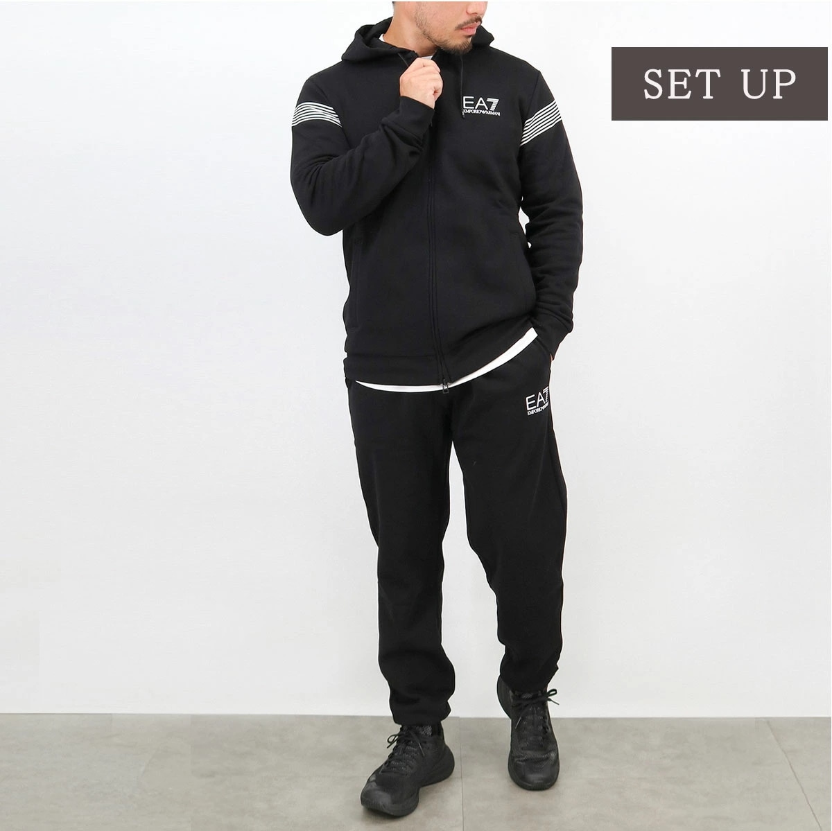 AF10377 7M000967 メンズセットアップ 上下セット スウェット スウェットパンツ パーカー ロゴ フー