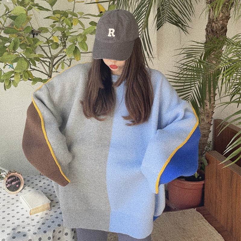 セーター ニット トップス プルオーバー ラウンドネック レディース かわいい 大人可愛い きれいめ 上品 こなれ感 シンプル カジュアル 主役級 存在感 個性的 ガーリー レトロ デート お出かけ