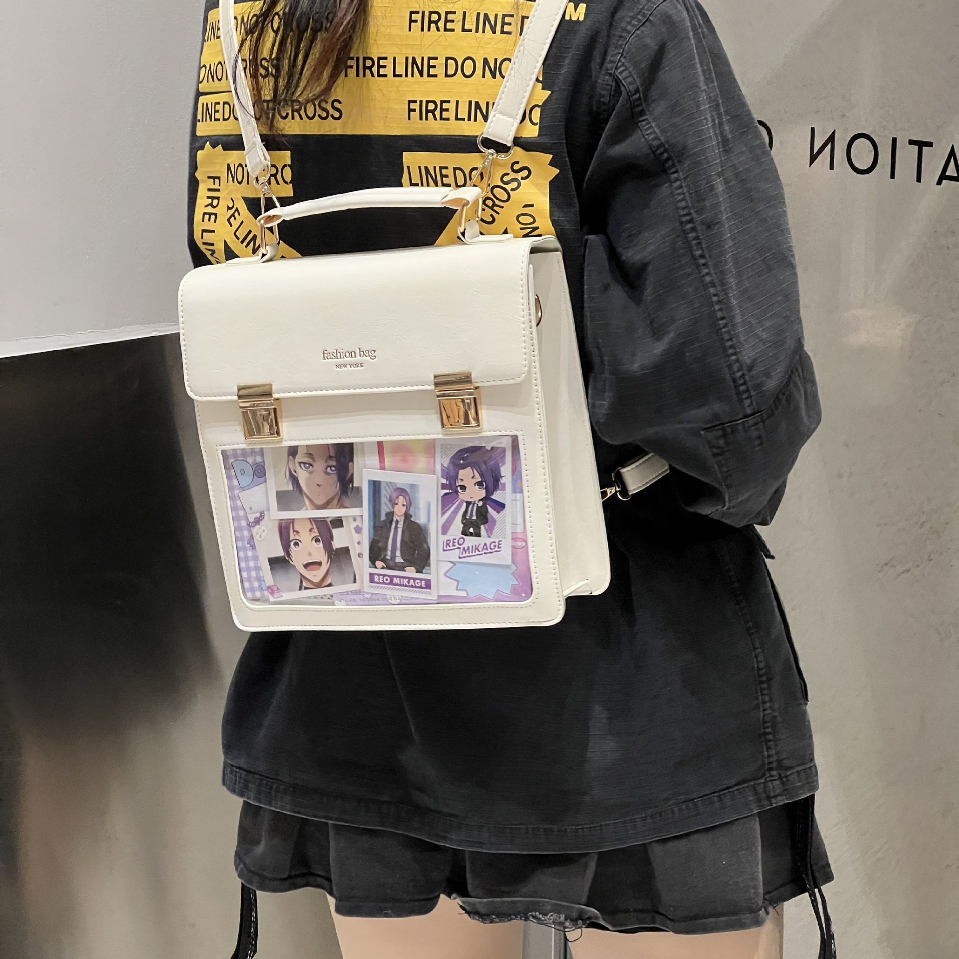 【迅速な出荷】 韓国pu両肩痛包jk制服包斜め大学にまたがって感覚包日常女子pu人形包ランドセル