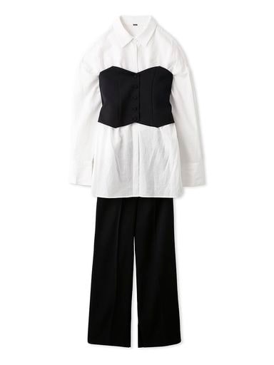 ビスチェシアーシャツパンツ3点SET 09WFO242005 レディース BLK 0