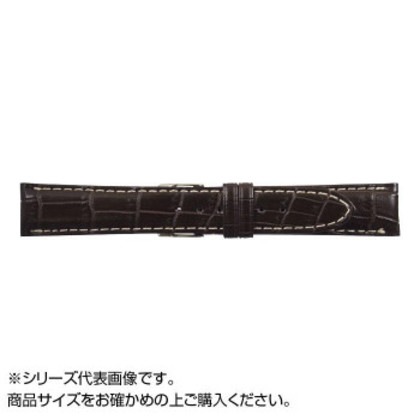 MIMOSA(ミモザ) 時計バンド クロコマット 20mm ブラウン/ホワイトステッチ (美錠:銀) WRM-BW20