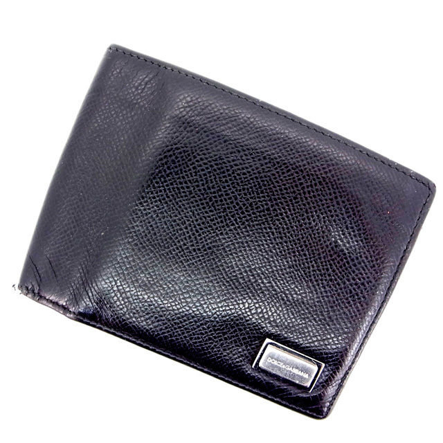 二つ折り財布 ブラック 中古