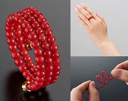 海の宝石珊瑚3連フリーリング 送料無料 指輪 リング 天然石 パワーストーン 宝石 珊瑚 サンゴ