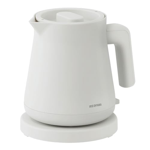 【転倒湯漏れ防止】アイリスオーヤマ 電気ケトル 800ml 1250W スピード沸騰 空焚き防止 自動電源オフ 安心安全 シンプル お手入れ簡単 ホワイト IBKT-800-W