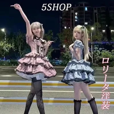 超人気 ロリータプリンセスドレス スウィートティントレースケーキスカート フレンチヴィンテージリボン メイド服 学園祭 クリスマス カワイイドレス