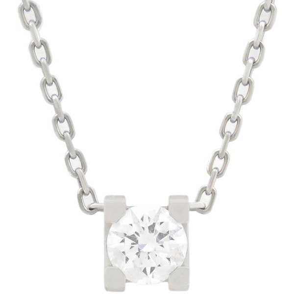 カルティエ Cartier ネックレス C ドゥ カルティエ ネックレス K18WG ダイヤモンド ホワイトゴールド 750WG Au750 18金 1Pダイヤ N7409700 【箱】【中古】