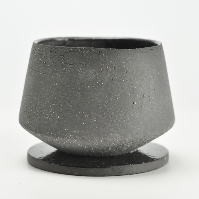 盆栽鉢 イオニアラウンド グレイL【受け皿付き】幅約16cm奥行約15cm高さ約11.5cm/内寸幅約12cm奥行約11cm高さ約10cm 陶器