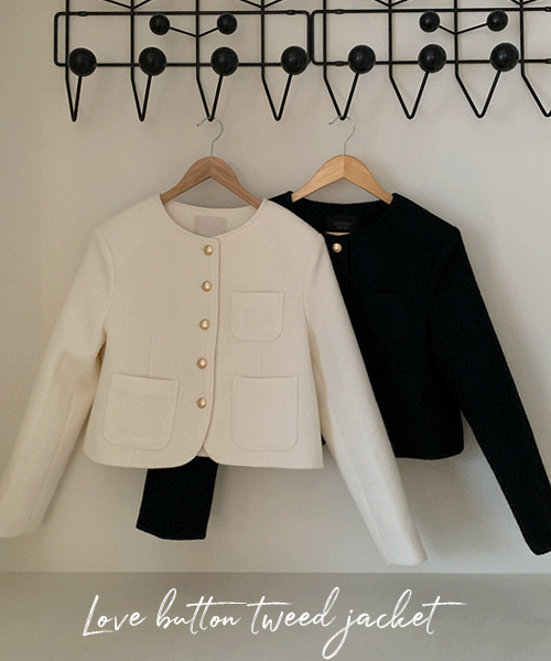 elizabeth - 러브버튼라운드트위드자켓jk