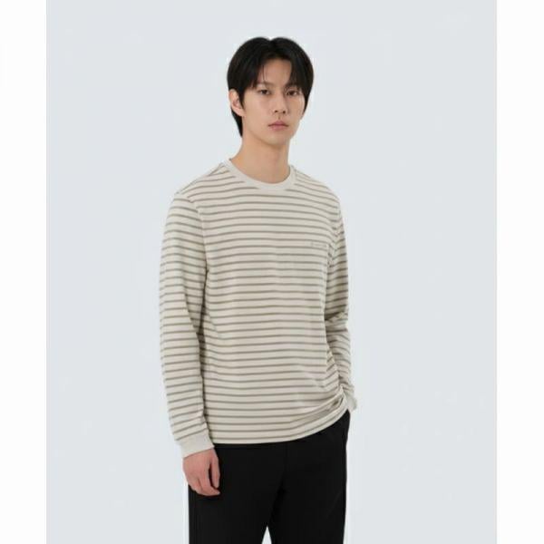 SNOWPEAK APPAREL ストライプ 長袖 Tシャツ S25FMFTL12 オリーブ