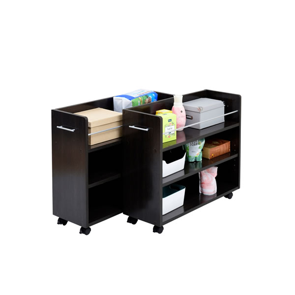 押し入れ 収納ラック 2個セット キャスター付き SGT-0137-DB ダークブラウン