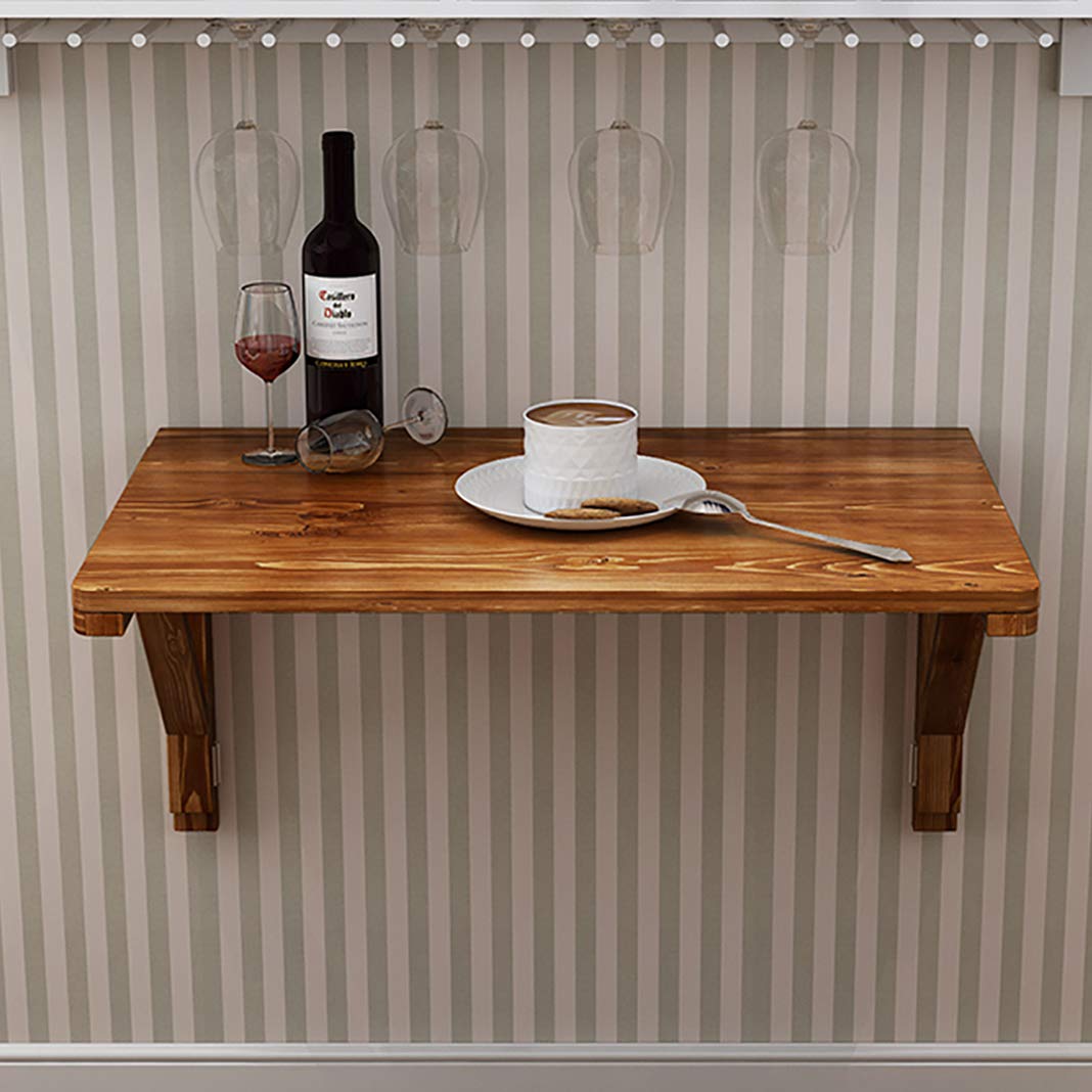 無垢材壁掛け折りたたみデスク ホームオフィス用 多機能ドロップリーフコンピュータテーブル 吊り下げ式デザイン 安定した耐久性のある品質