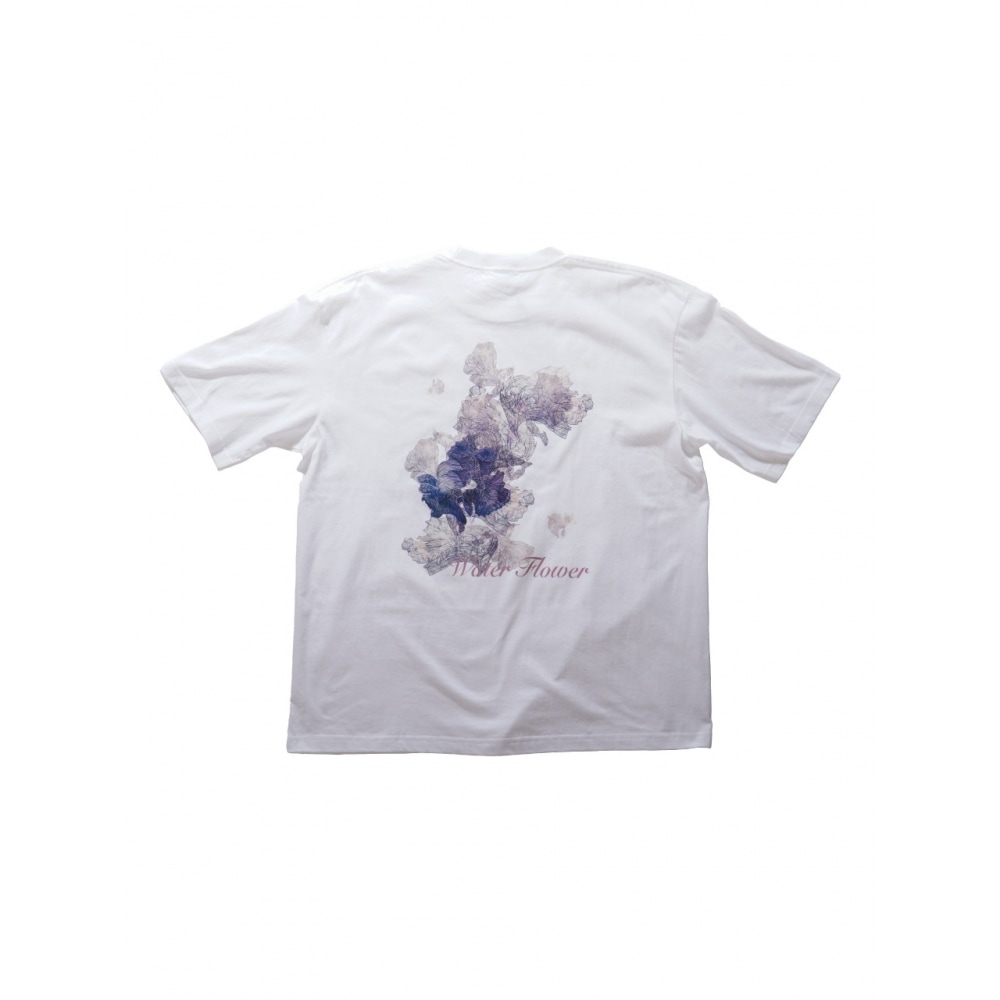 GUIL.F ウォーターフラワー オーバーフィット Tシャツ (ホワイト)