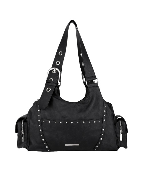 【ILLIGO】 LOOP DOUBLE POCKET SHOULDER BAG BLACK ショルダーバッグ 正規品