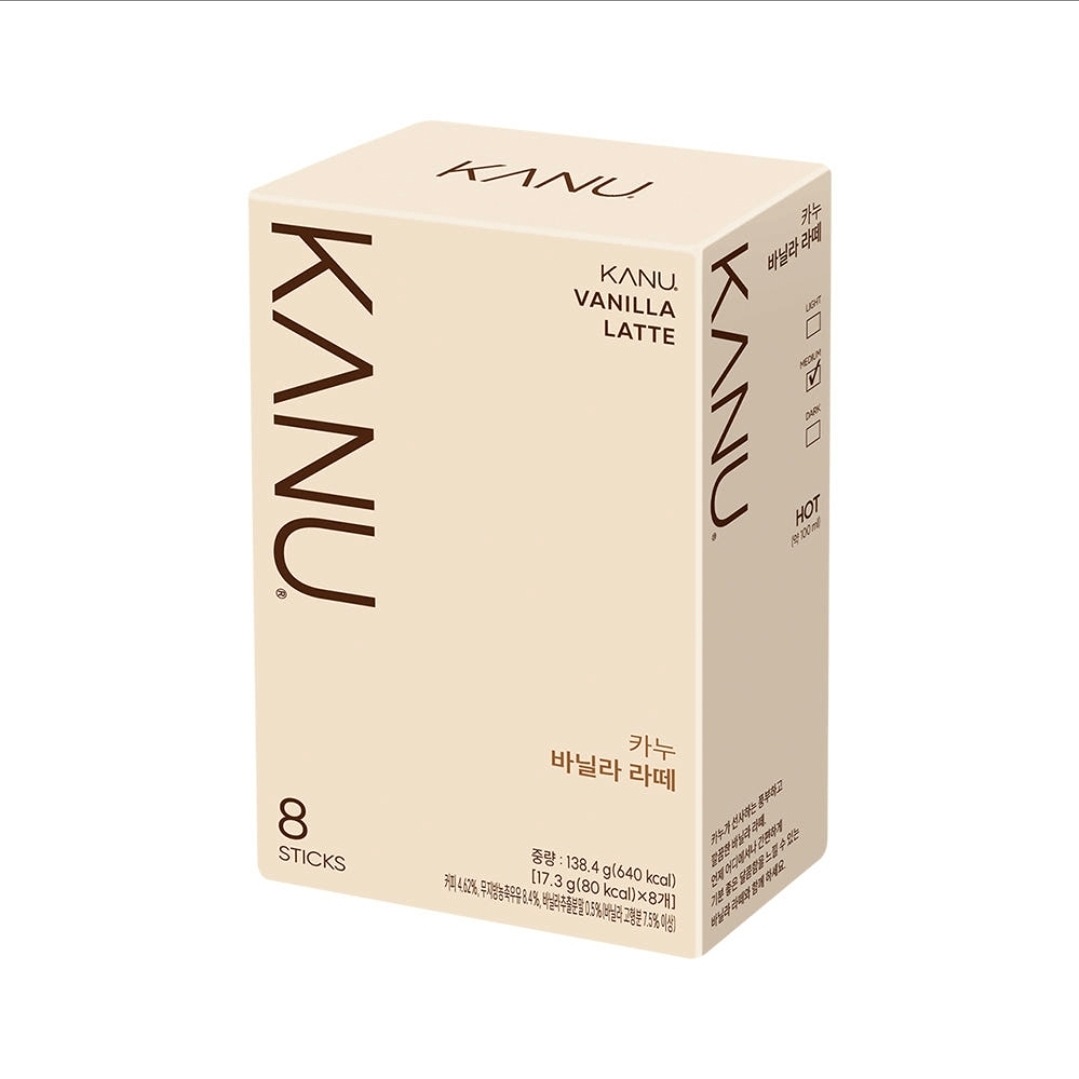 (韓国食品) 17.3g*8個*8box / バニララテ / 韓國コーヒー/ 韓国ラテ/ カヌー/ コーヒー/ インスタントコーヒー / コーヒーミックス /コーヒー豆 / 韓国スティックコーヒー