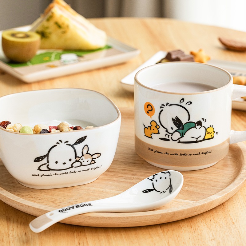 サンリオ ポチャッコ食器セット 1人用 6点 絶妙な家庭用新しいスタイルの陶器皿セット 4,790円