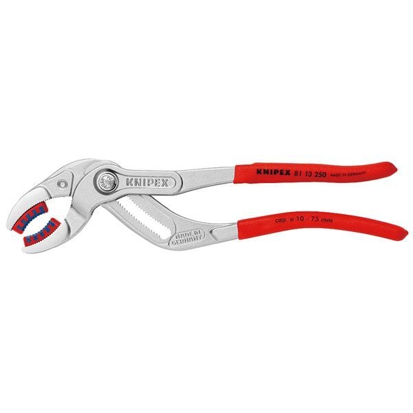 KNIPEX クニペックス パイププライヤー プラスチックアゴ付 滑り止めプラスチックコーティング 全長250mm 8113-250 工具 ツール