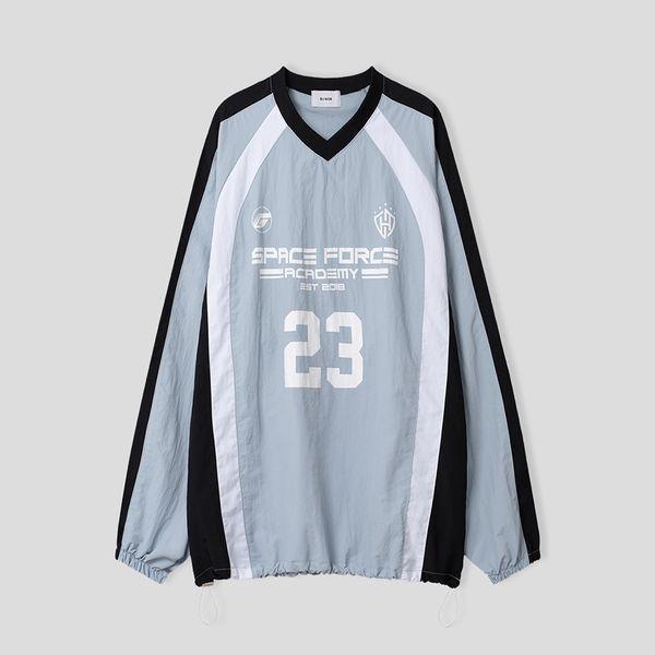 男性用 フォース23 Vネックトラック長袖Tシャツ RM TSA Q052 ソラ_P409656048