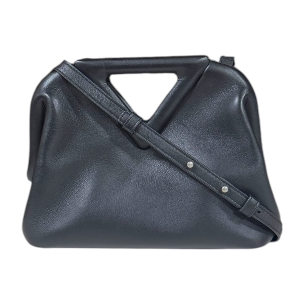 ボッテガヴェネタ スモールポイント ショルダーバッグ レザー ブラック BOTTEGAVENETA 中古 美品