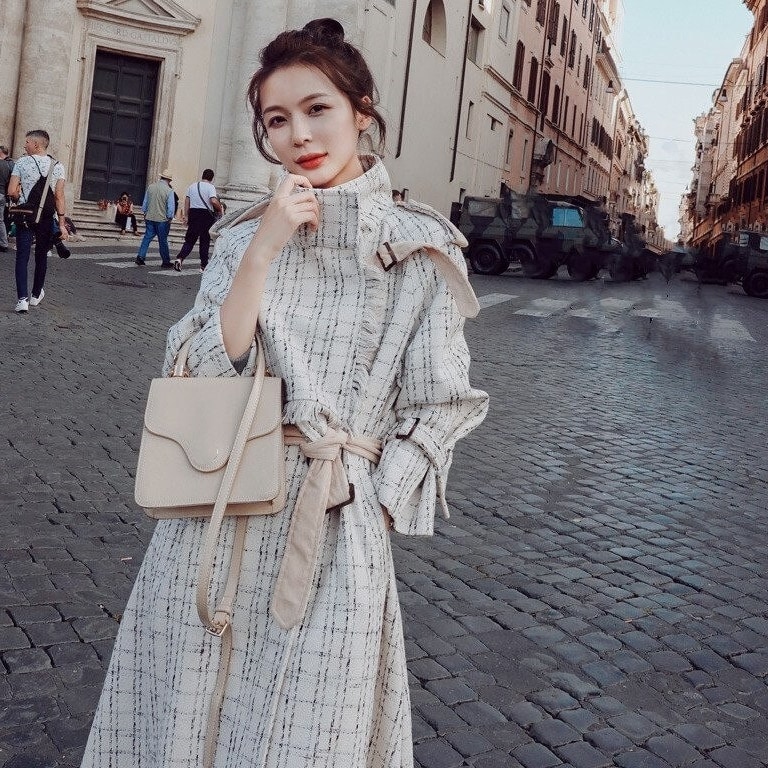 トレンチコート レディース ロングコート 冬 チェスターコート ロング丈 秋冬アウター ラシャコー