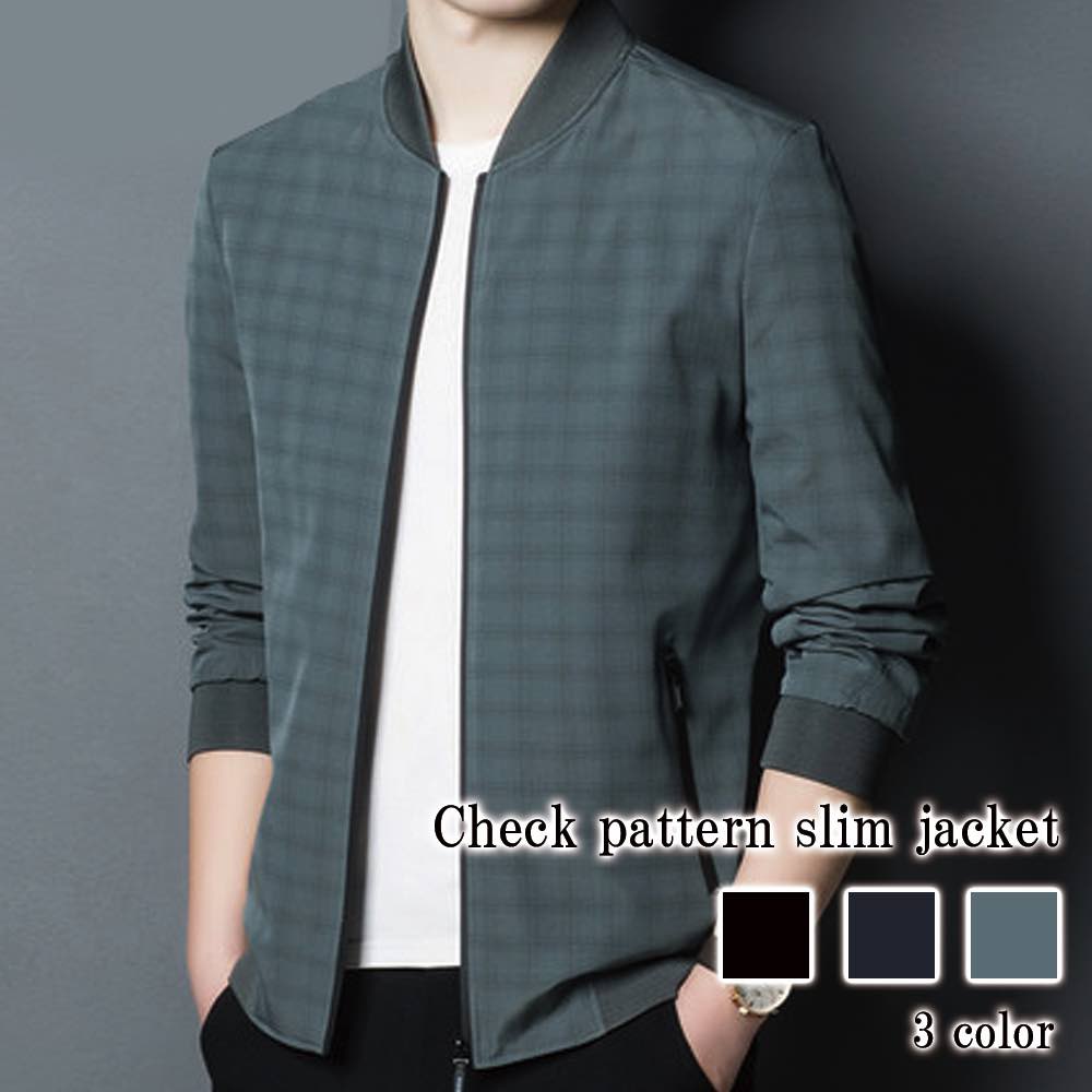 ブルゾン メンズ チェック柄スリムジャケット かっこいい ゴルフ きれいめ ブランド パーカー マウンテン キルティング ジャンパー 冬 おすすめ 防寒 秋 コーデ 春 コーデュロイ ウェア 40代