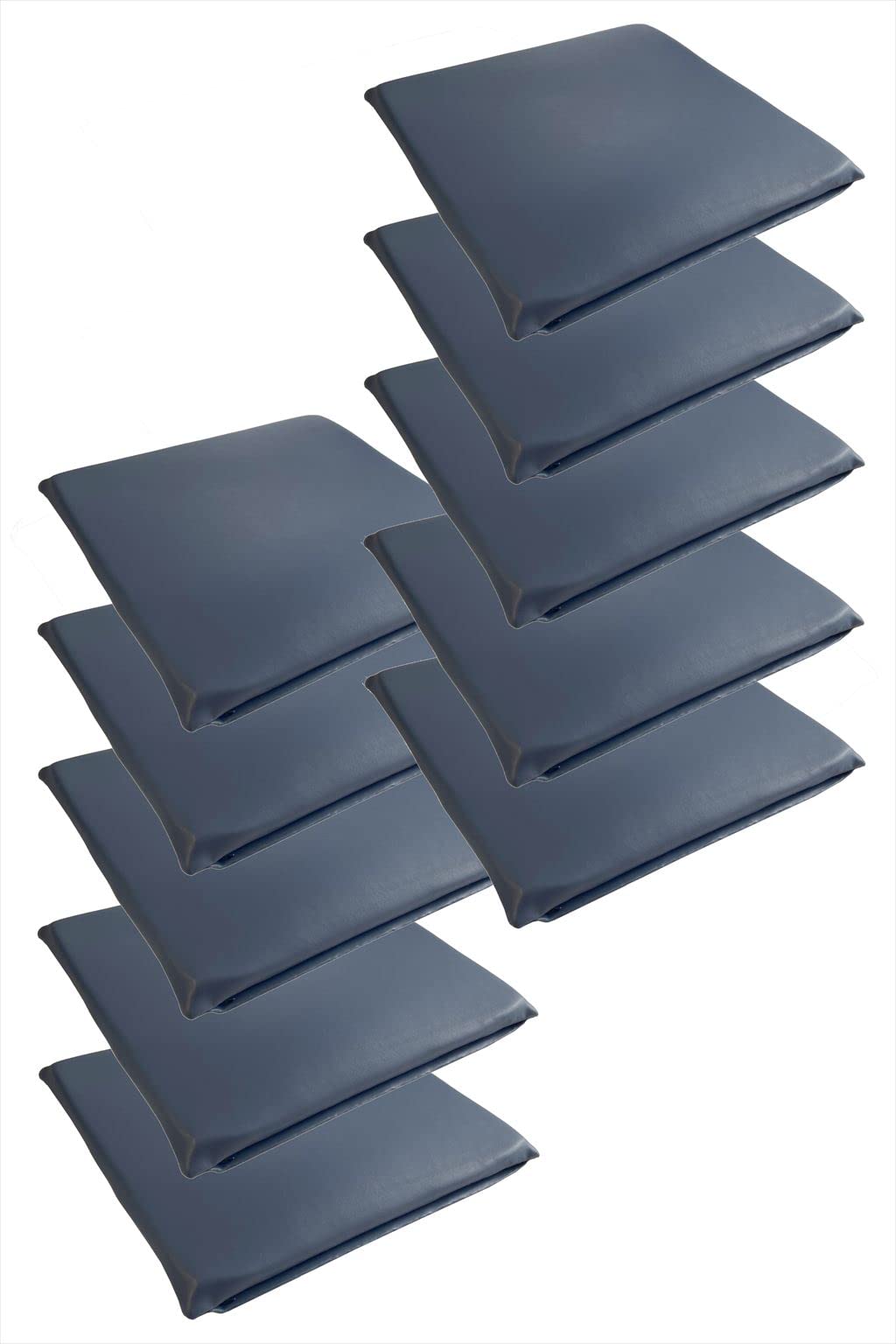 金鵄 レザークッション 日本製ウレタン 高反発 座布団 コラム 40x40x2.5 (ネイビー 10)