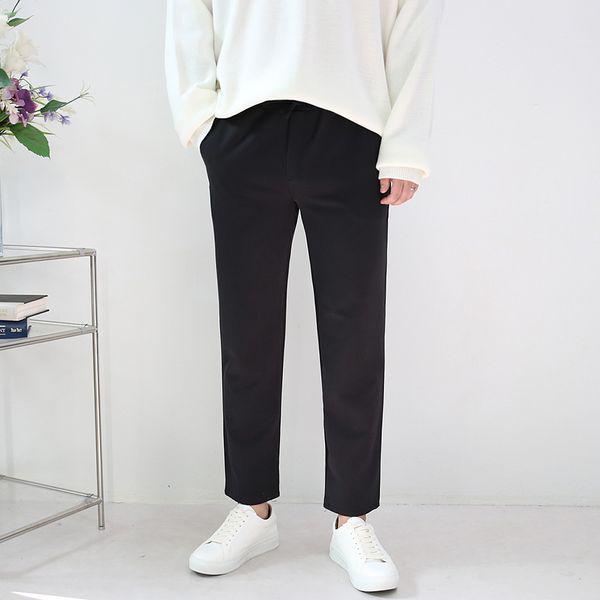 メンズ ビッグサイズ リンクルフリー スパン バンディング 9分丈 スラックス パンツ_P346030920