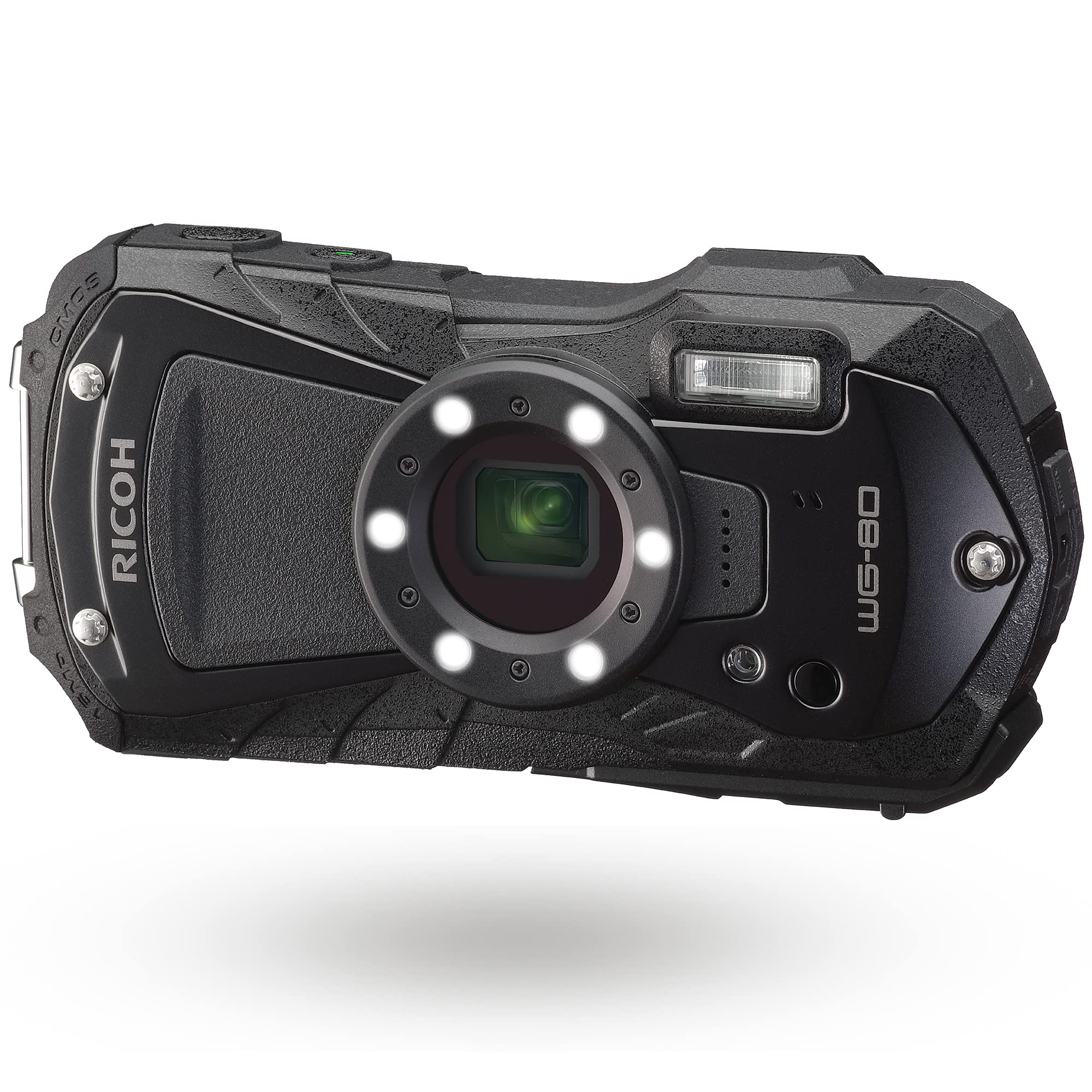 RICOH WG-80 BLACK リコー本格防水デジタルカメラ 14m防水 (連続2時間) 1.6m耐衝撃 防塵 -10℃耐寒 アウトドアで活躍するタフネスボディ CALSモード搭載で 現場記録など