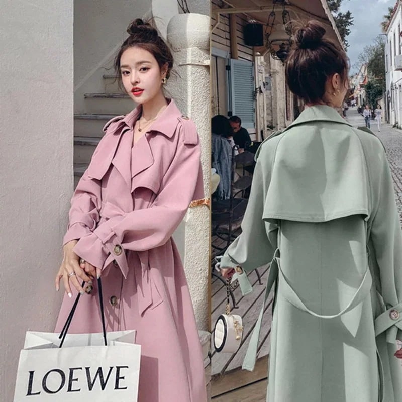 3カラーレディースロングコート着痩せスリム春秋冬秋アウターオシャレコート20　30　40　50出勤ジャケットきれいめ　カーキビーグリーンピンクプレゼント