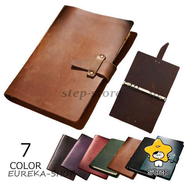 システム手帳 ノート A5サイズ カード入れ 入れ ペンホルダー付き ビジネス手帳 リフィル ノート メモ帳 ノートカバー レザー 手作り