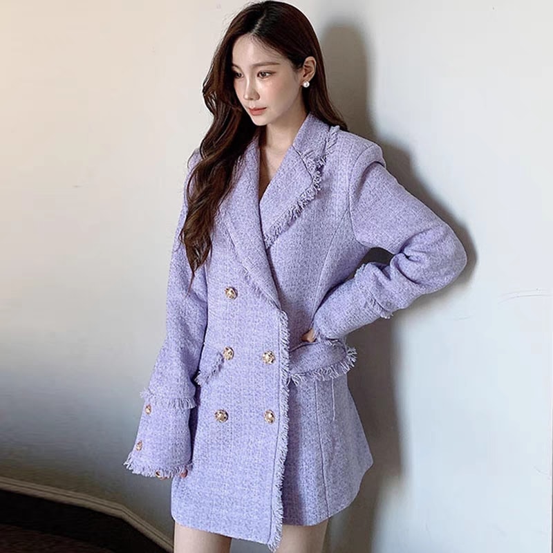 ミディアム フリンジ スーツコート着