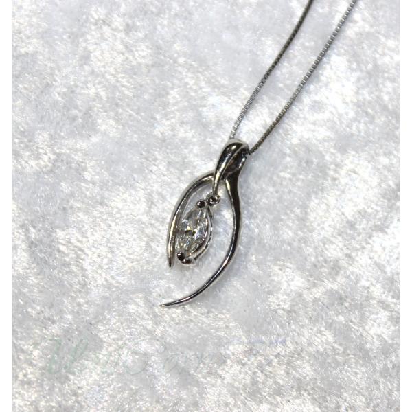 鑑別付天然ダイヤモンドネックレス TypeA 0.357ct JVS2　Pt900／Pt850