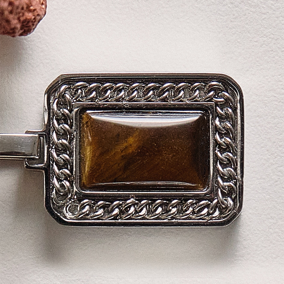 [로프체인] 브라운 엔틱 스톤 네크리스