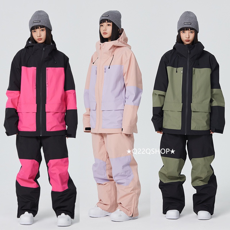 スノボウェア 2024 2025 上下セット メンズ レディース パンツズボン アウター ジャケット セットアップ ウィンタースポーツ スノーボードウェア スキーウェア スノー 3L 防水防寒着韓国風