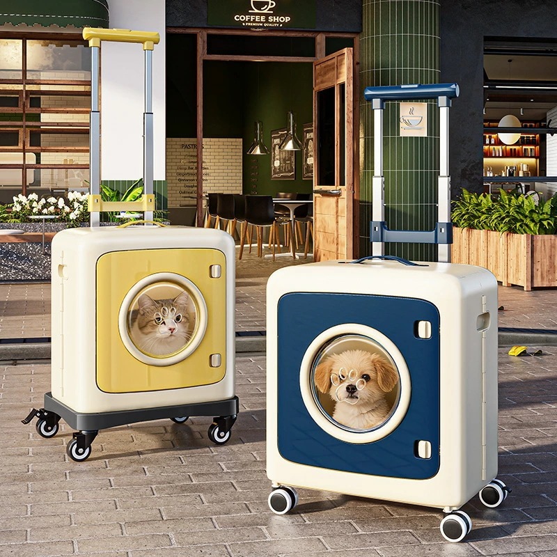 ペット キャリー バッグ 旅行用 軽量 通気性 防ストレス 猫 犬 キャリーバッグ 滑車付き 機内持ち込み 可能 ペット用ケース