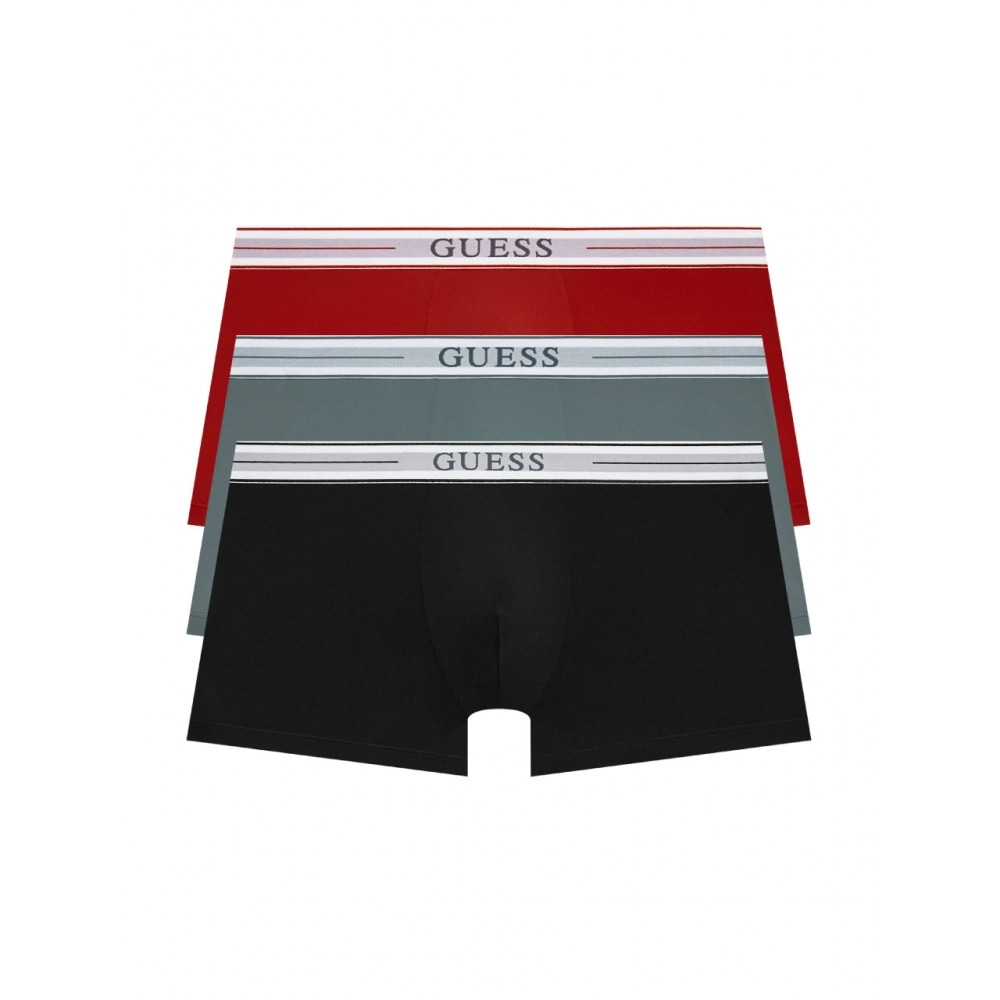 GUESS アンダーウェアインテンスエアロクールドローセット 3パック (ブラック/ジムレッド)