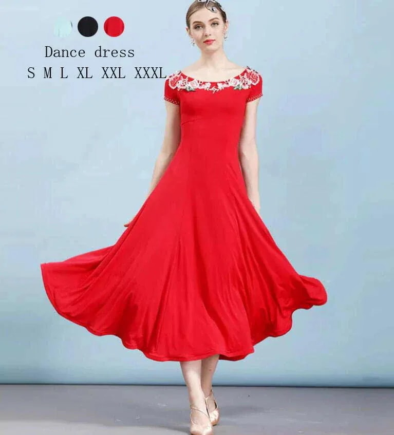 新作 高モダンダンス 社交ダンス モダン ワルツ ダンスドレス 舞台ダンスウェア 演出服 きれいな刺繍 優雅 ダンスウェア 舞台 発表会 イベント 演奏会 競技着 練習着 演出用 大きいサイズ S