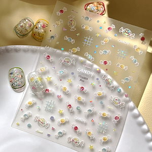 【1点ご購入 で10点プレゼントいたします】ゼリー貝殻の光キャンディネイルシール甘い少女ポップなデコレーションシール